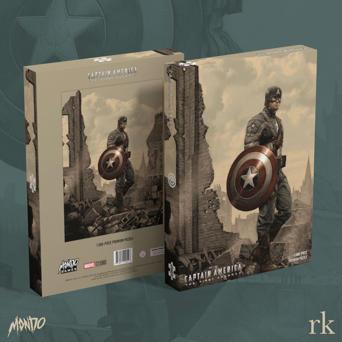 Captain America 1st Avenger 19”x27” 1000 Piece Mondo Jigsaw Puzzle New/Sealed 
