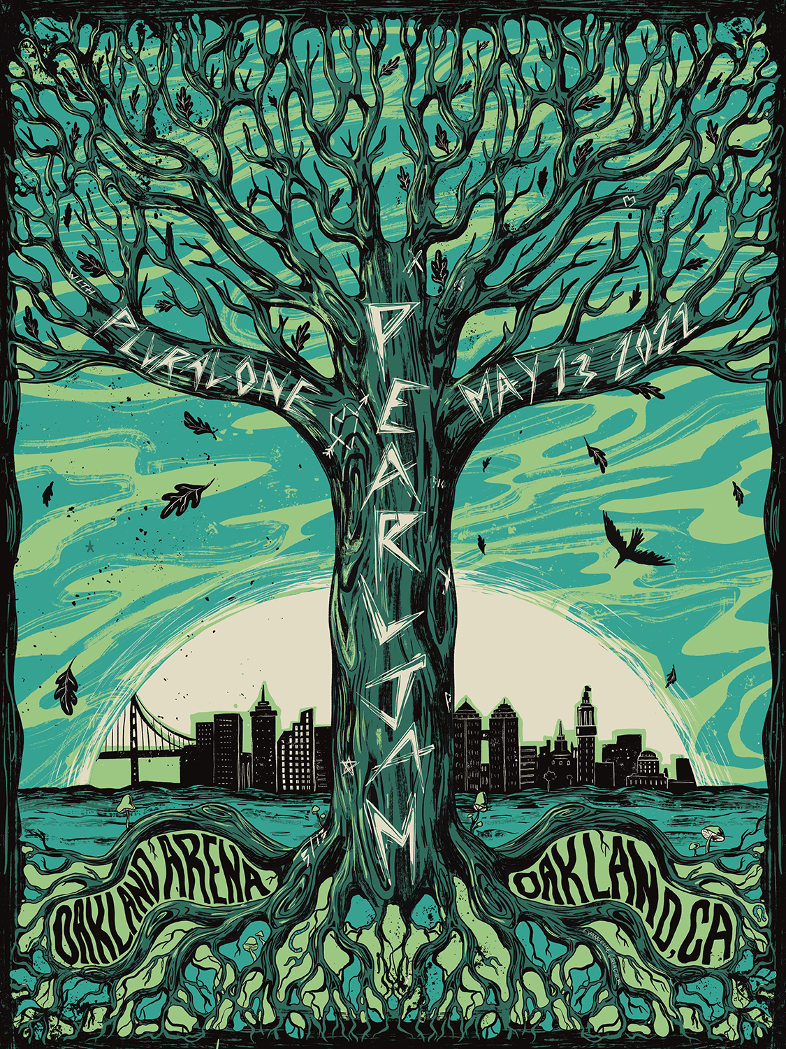 EVANGELINE GALLAGHER, PEARL JAM POSTER FOR TONIGHT'S SHOW IN OAKLAND, Levy Creative Management